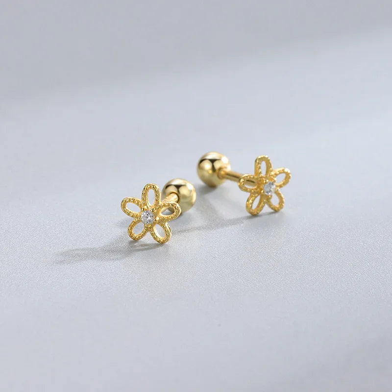 VELUROArt Puces Femme Acier Hypoallergénique Cœur Zircon