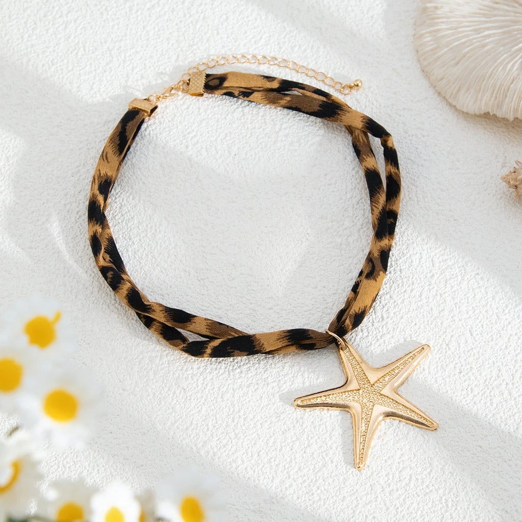 Ingemark 7 Styles Ethnic Multilayer Velvet Chain Necklace Women 2025 New Fashion Metal Conch Starfish Heart Pendant Neck Jewelry