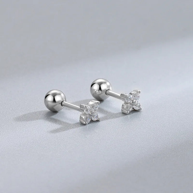 VELUROArt Puces Femme Acier Hypoallergénique Cœur Zircon