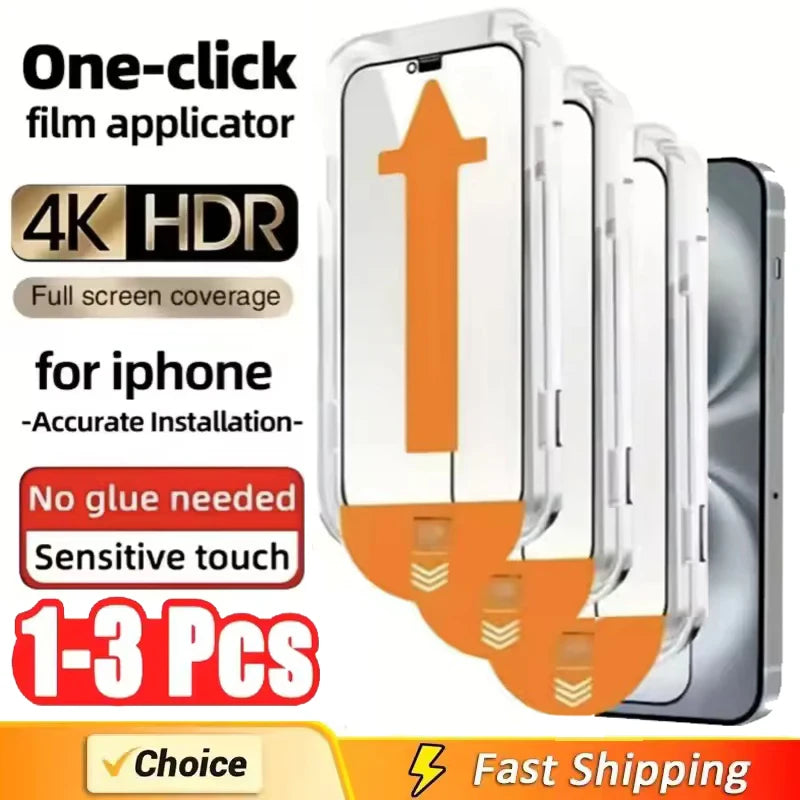 Verre trempé 8K pour iPhone avec applicateur