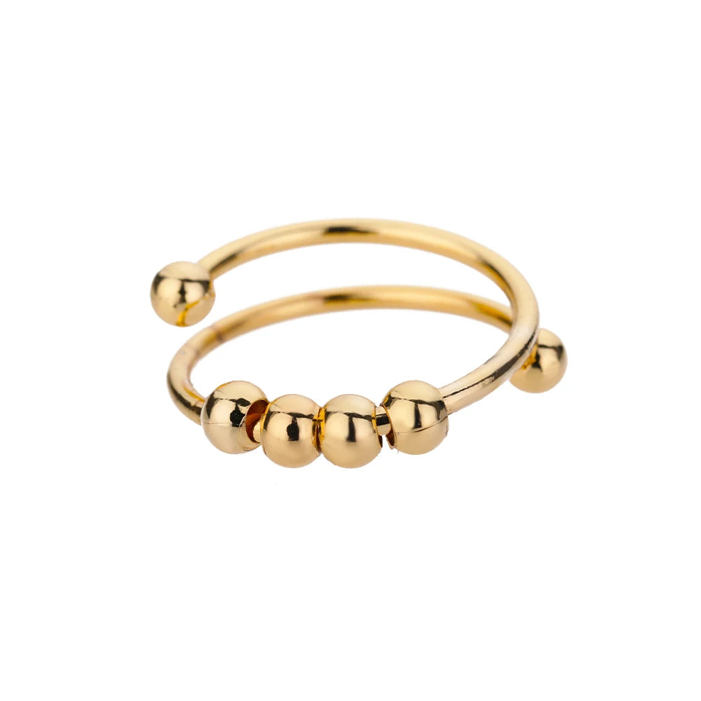 VELUROArt Bague Femme Acier Doré Classique