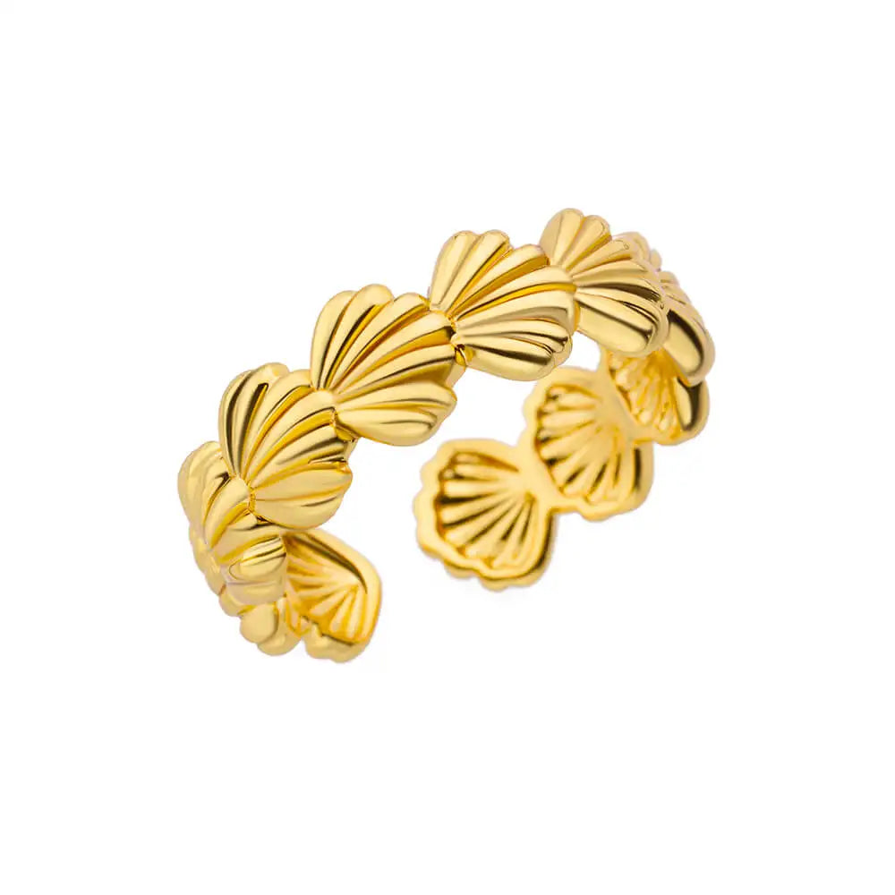 VELUROArt Bague Femme Acier Doré Classique