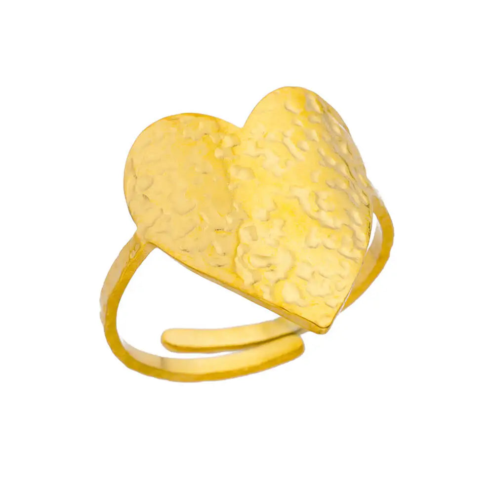 VELUROArt Bague Femme Acier Doré Classique