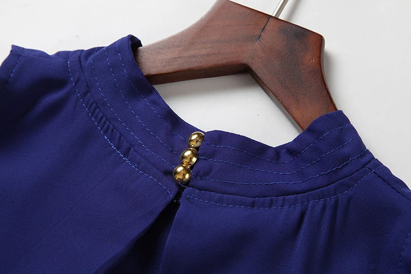 Women's Chiffon Blouse sleeveless double pleated casual shirt