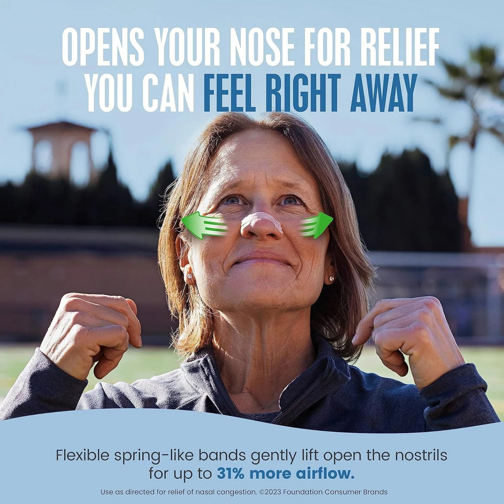 Nasal Strips Extra Strength Tan Nasal Strips,Stop Snoring,Drug-Free Snoring Solution & Instant Nasal Congestion