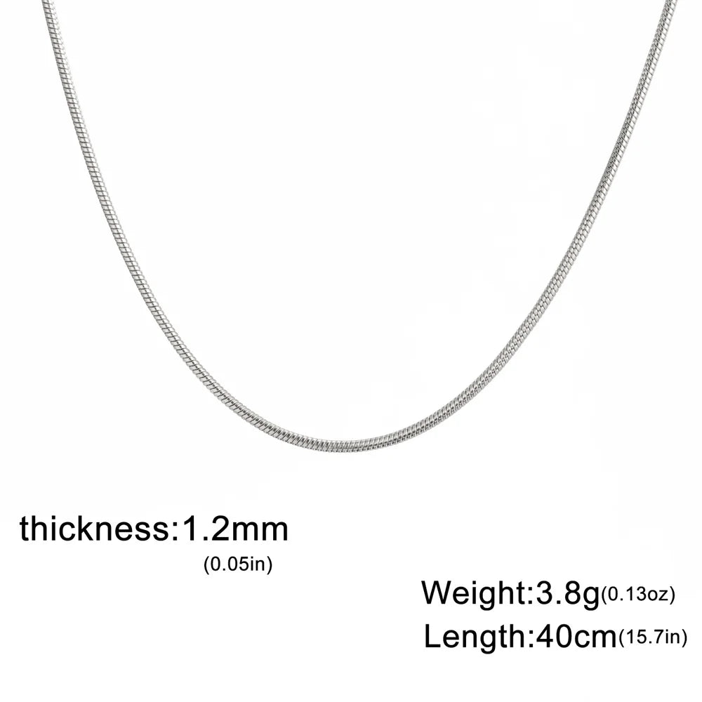 VELUROArt Collier Chaîne Serpent Femme Acier Inoxydable