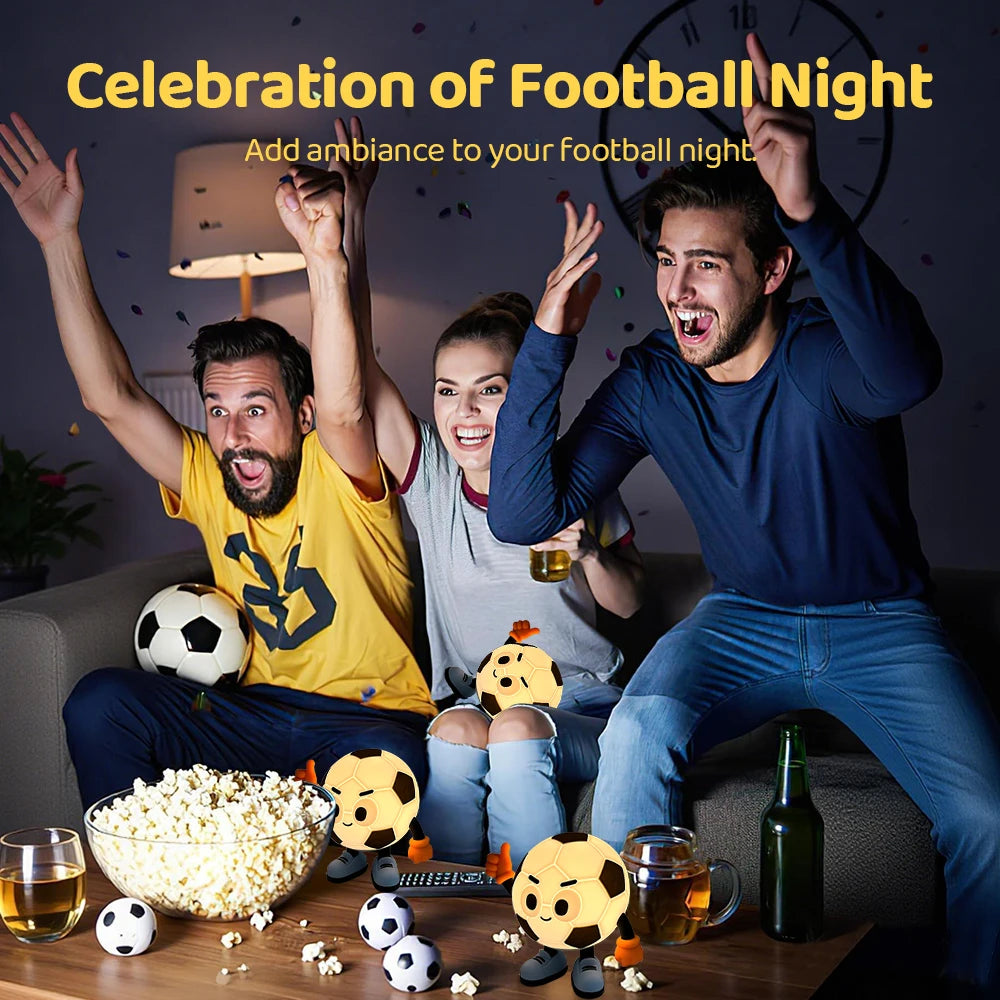 Soccer Night Light Silicone Football Lamp 2-Level Dimmable Rechargeable RGB Portable Nursery Sleeping Lamp For Bedroom Decor