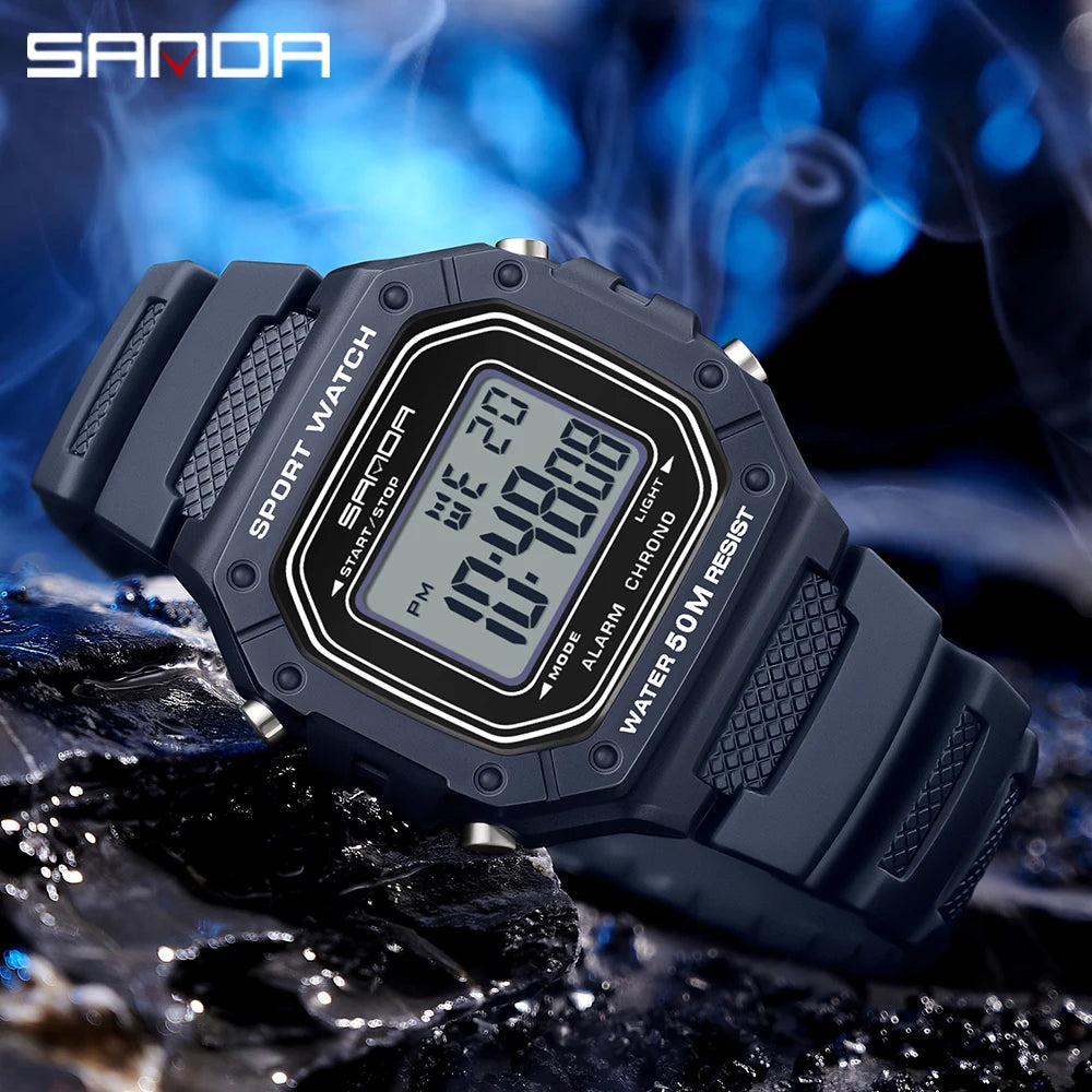Montre digitale militaire SANDA étanche pour homme