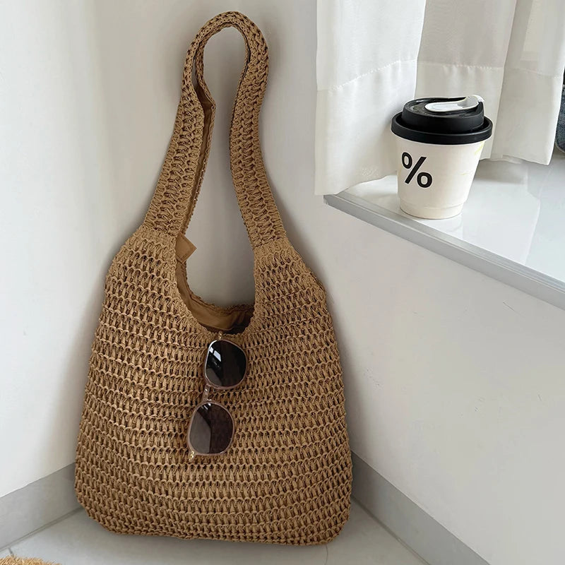 Sac cabas en paille et rotin pour la plage