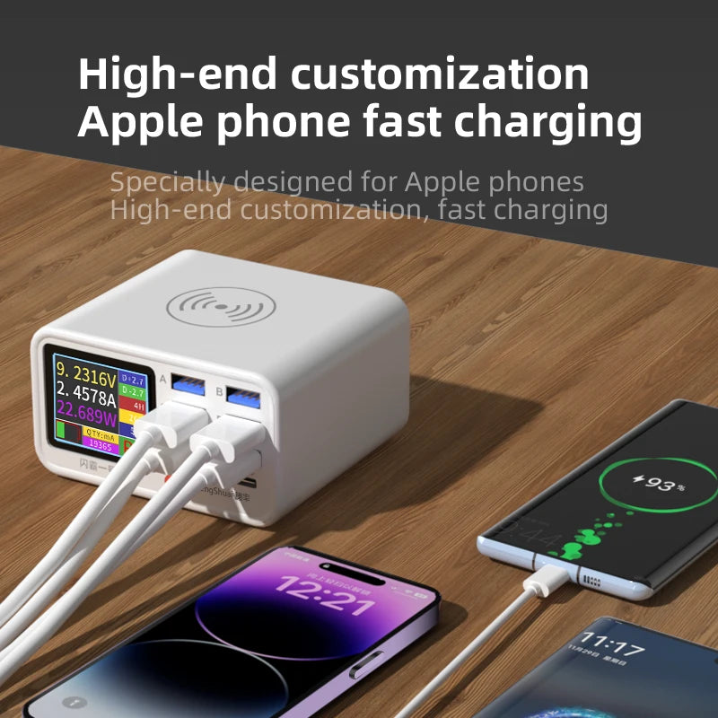Station de charge 8 ports USB avec écran de courant – vue 2
