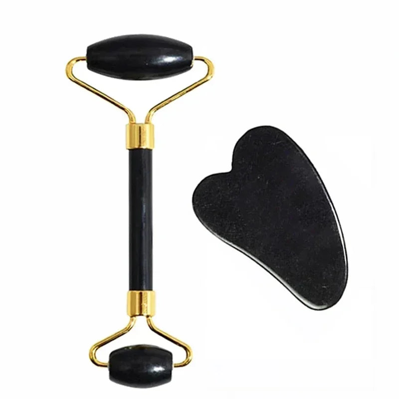 Rouleau de Jade Naturel Gua Sha - Massage Liftant Visage