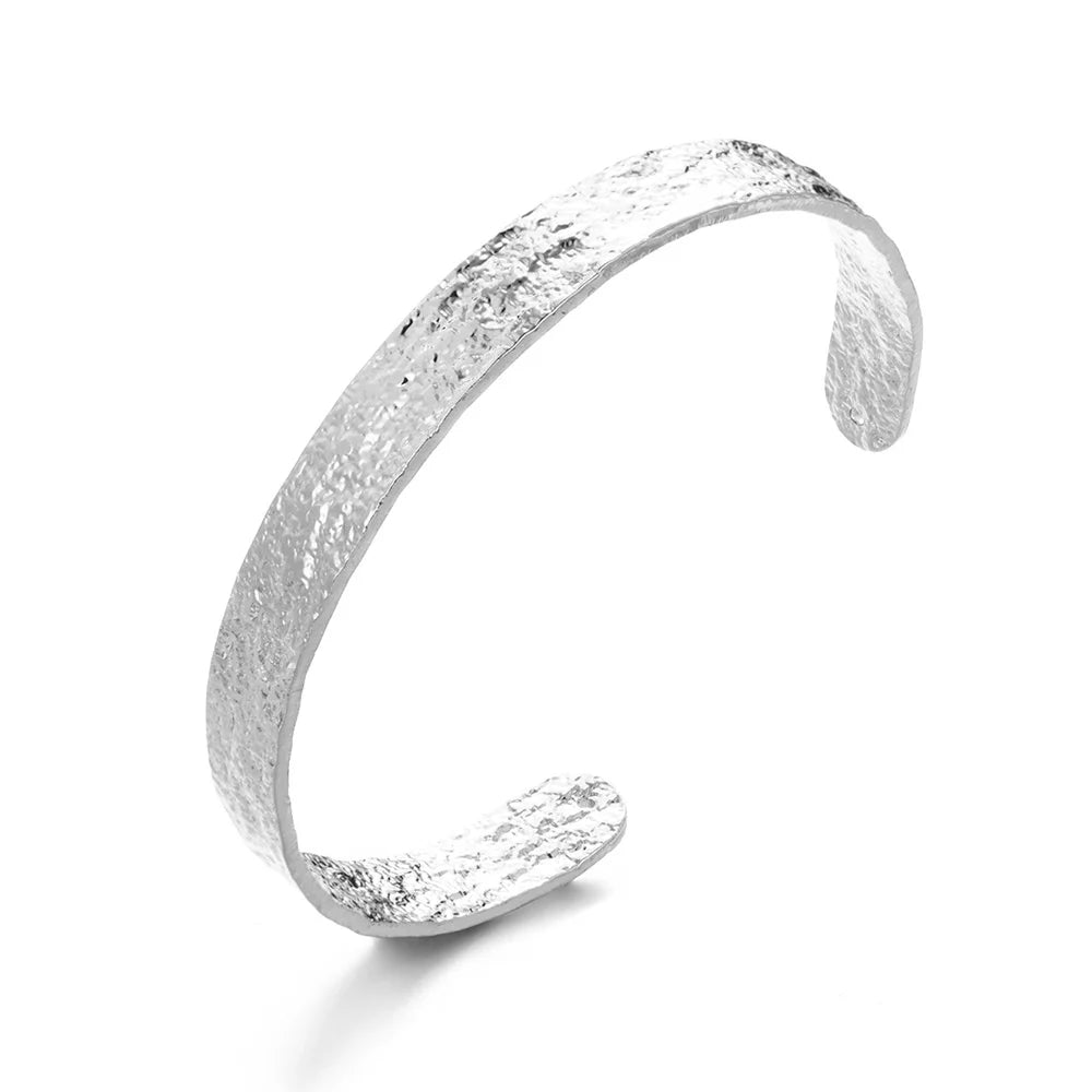 VELUROArt Bracelet Jonc Femme Acier Doré Texturé