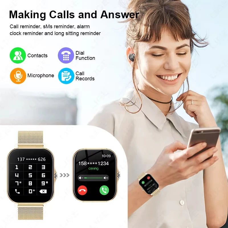 Montre connectée KESHUYOU écran HD 2.01 pouces – vue 2
