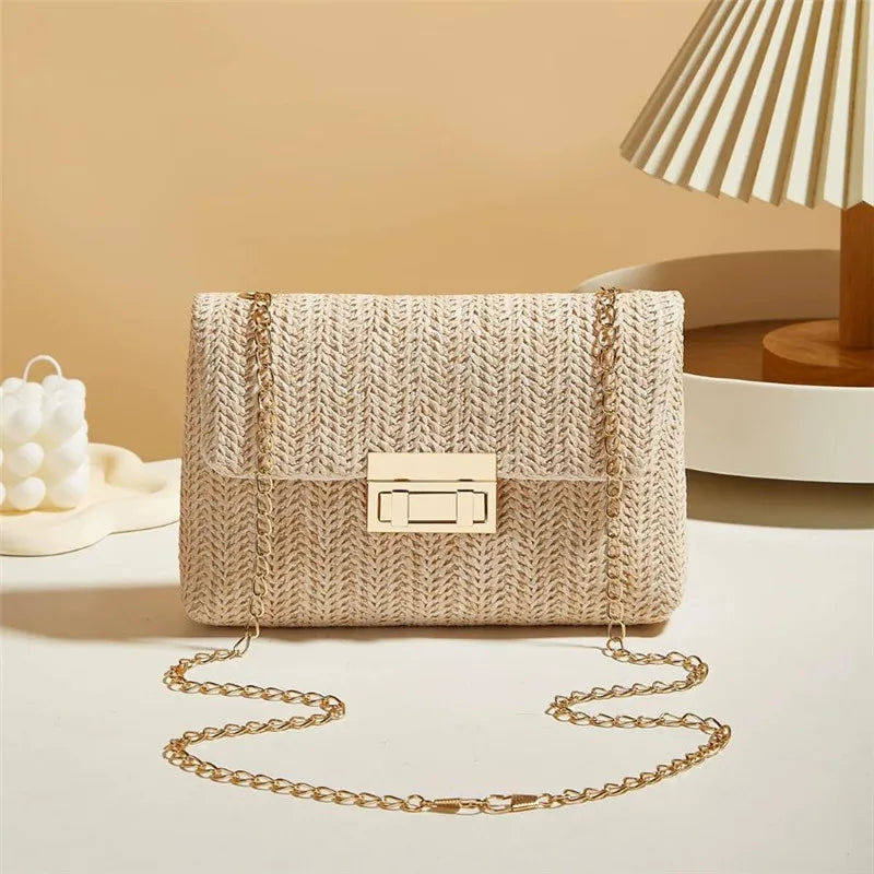 Sac en paille tressé bandoulière pour femme – vue 12