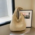 Sac cabas en paille et rotin pour la plage – vue 8