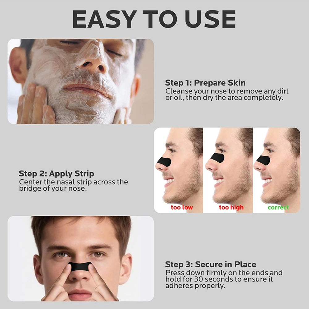 Nasal Strips for Snoring Nasal Patch Correction Physical Expansion Breathable Nasal Patch Better Sleep Anti-Snoring Nasal Strip