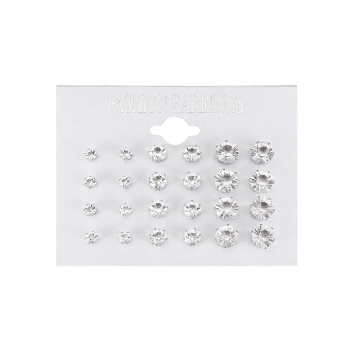 New 12 Pair/Pack White Shiny Wedding Stud Earrings Set For Women Men imitation Crystal Jewelry Accessories  Jewelry Earrings