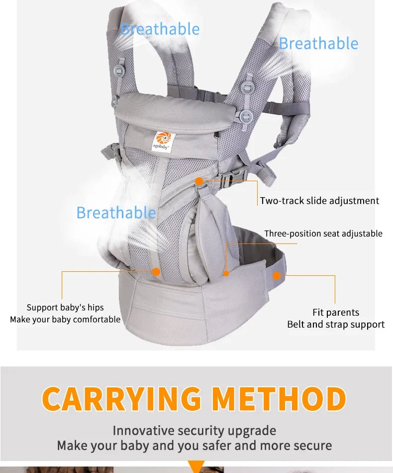 Porte-bébé ergonomique 360° en coton respirant – vue 2