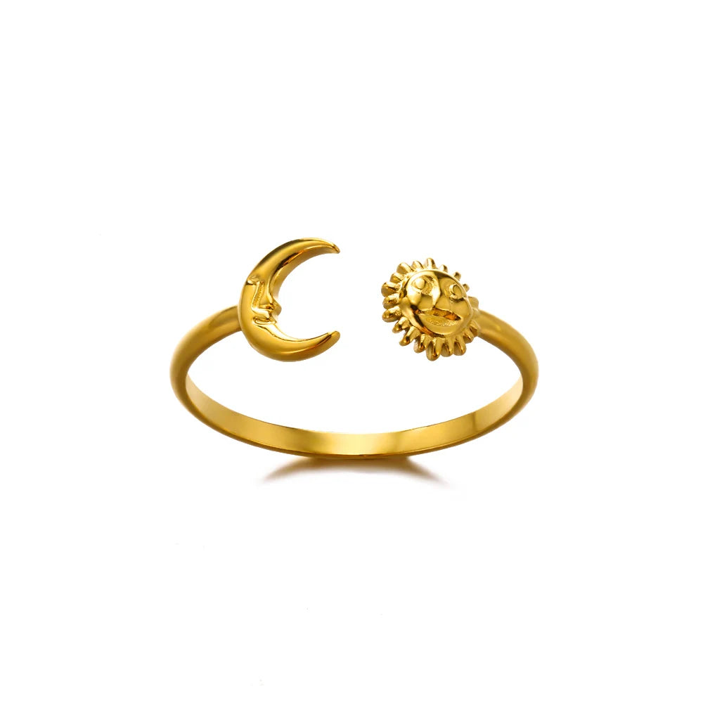 VELUROArt Bague Femme Acier Doré Classique
