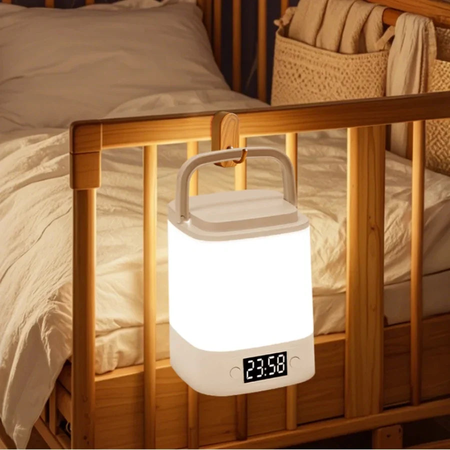 Touch Dimmable LED Night Lamp with Remote Clock Time Display or not Eye Protection Reading Lamp Bedside Night Light Rechargeable