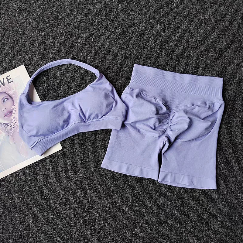 Ensemble de yoga 2 pièces sans couture pour femme – vue 4