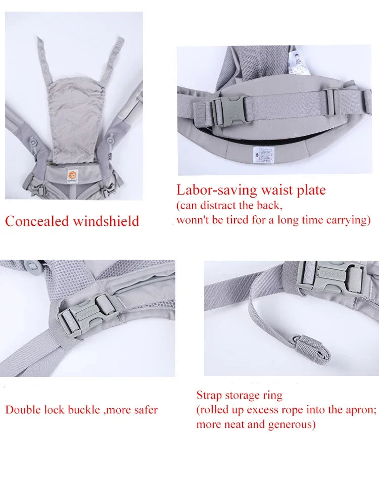 Porte-bébé ergonomique 360° en coton respirant – vue 4