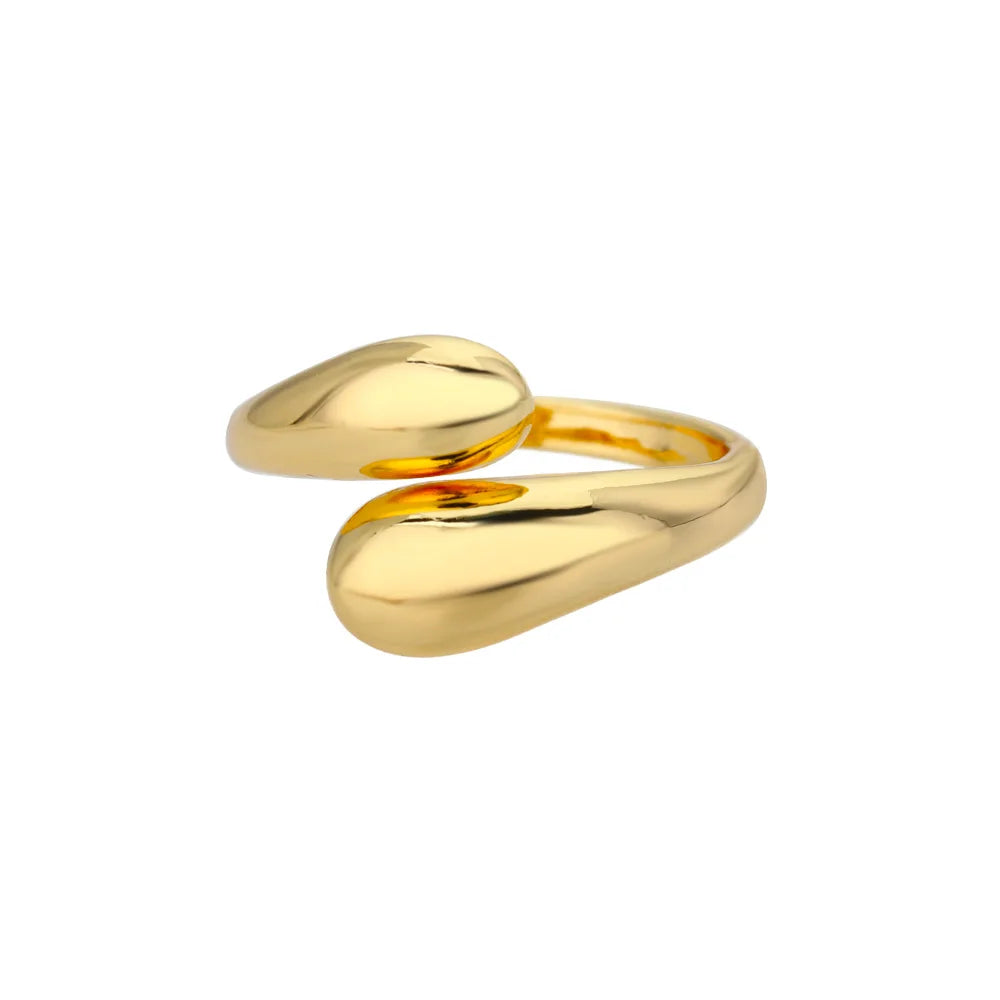 VELUROArt Bague Femme Acier Doré Classique