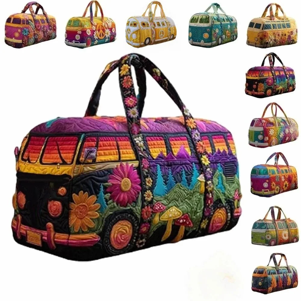 Quilted Duffle Bag 3D Quilting Craft Tote Bags Travel Duffel Bag Large Capacity Short-distance Handbag