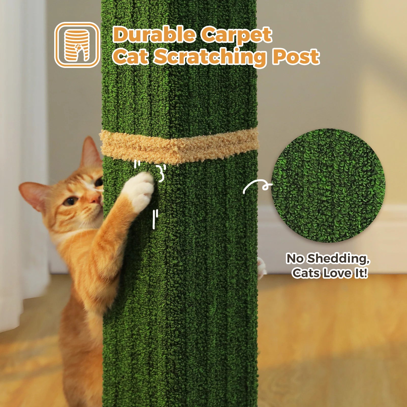 Large Cat Scratching Post with Woven Sisal Heavy Duty Base and Removable Dangling Ball Tall Cat Scratcher for Indoor Cats Adults Ultimate Scratch Post Cat Toys