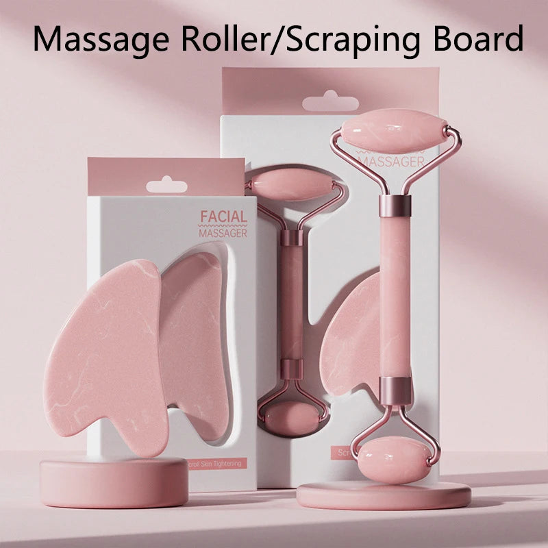 Masseur Visage & Cou Rouleau + Gua Sha Double Embout