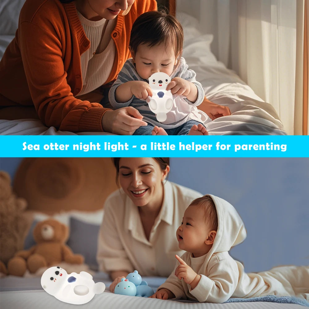 Penguin Nursery Night Light 2 Levels Dimmable Bedroom Nightlight For Kids Squishy Silicone Sleeping Lamp
