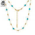 Collier Ras-du-Cou Turquoise | Acier Inoxydable Plaqué Or 18K | Choker Bohème | Cadeau Femme