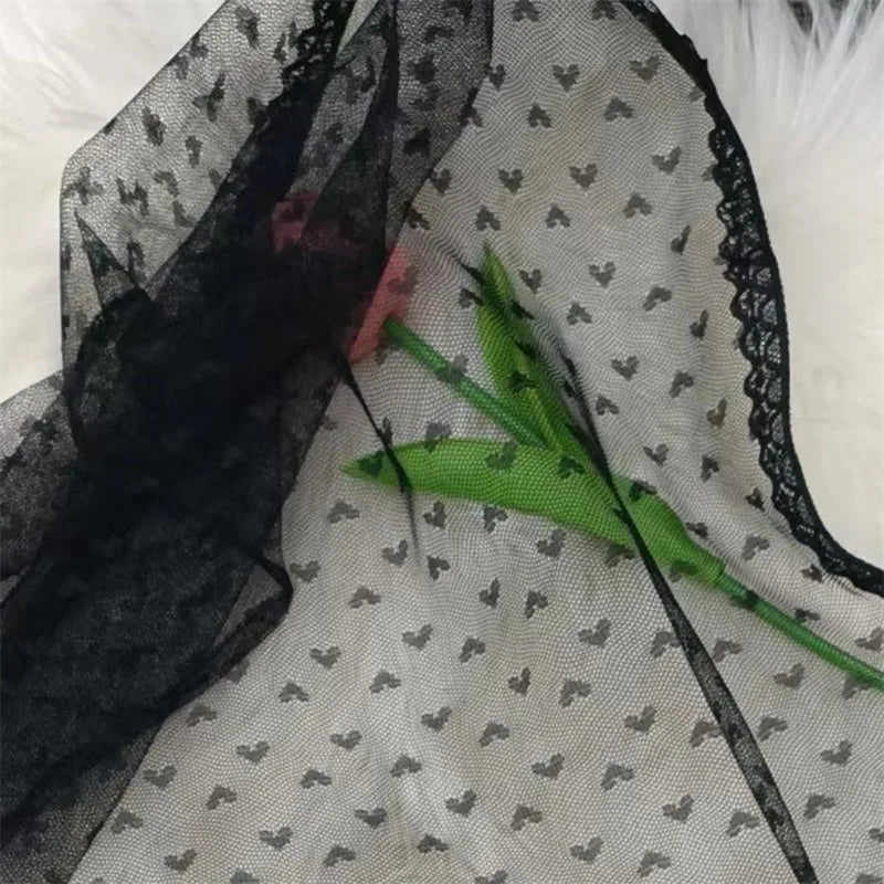 Jupe portefeuille en dentelle style Y2K pour femme – vue 6