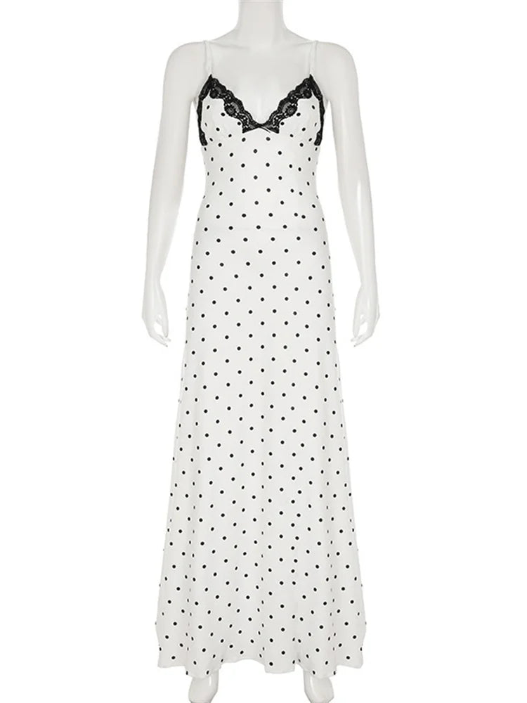 Robe longue dos nu en dentelle pour femme – vue 2