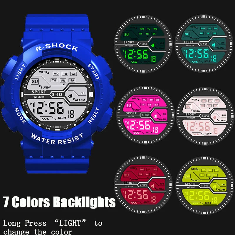Montre digitale de sport outdoor LED pour homme – vue 5
