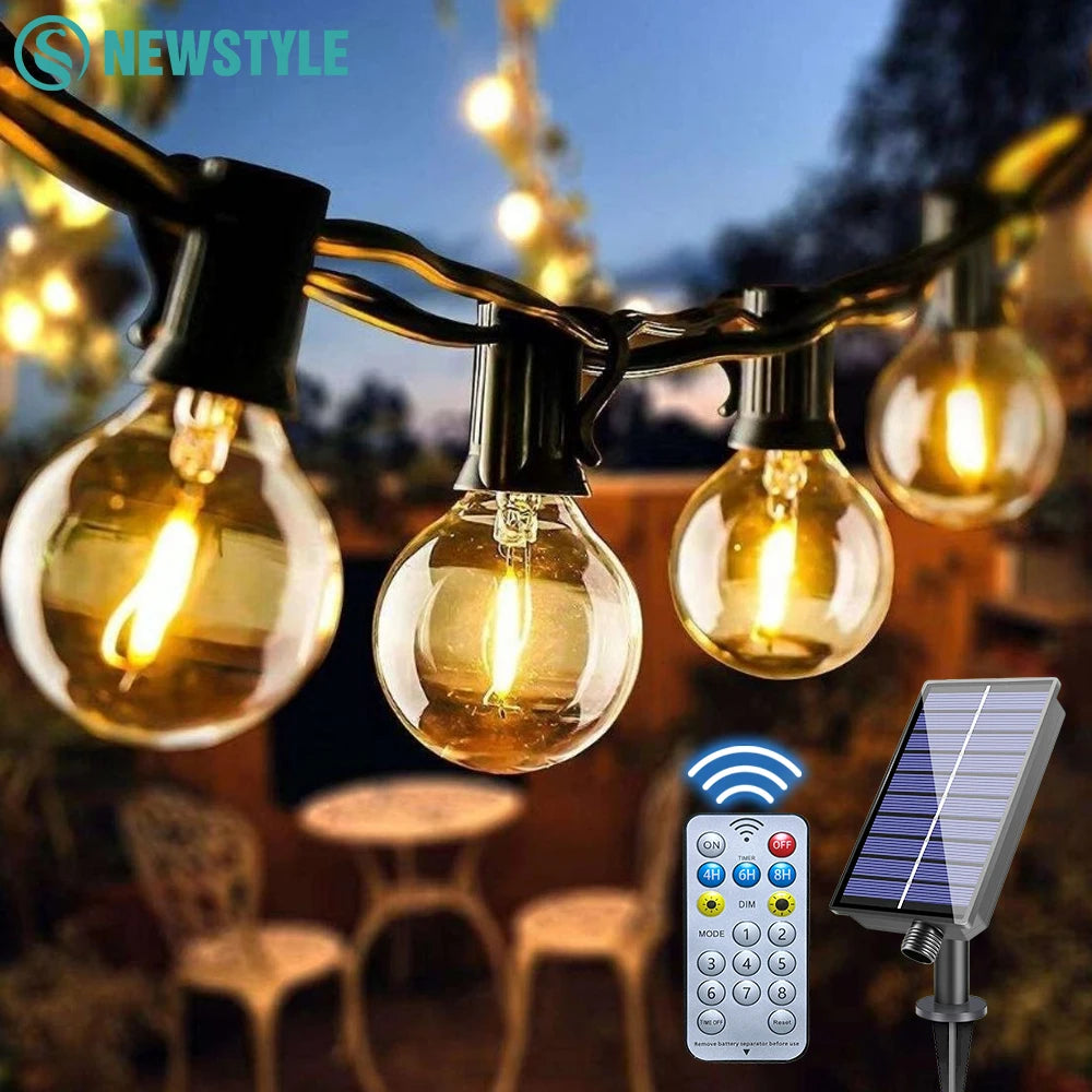Guirlande guinguette solaire G40 à ampoules LED
