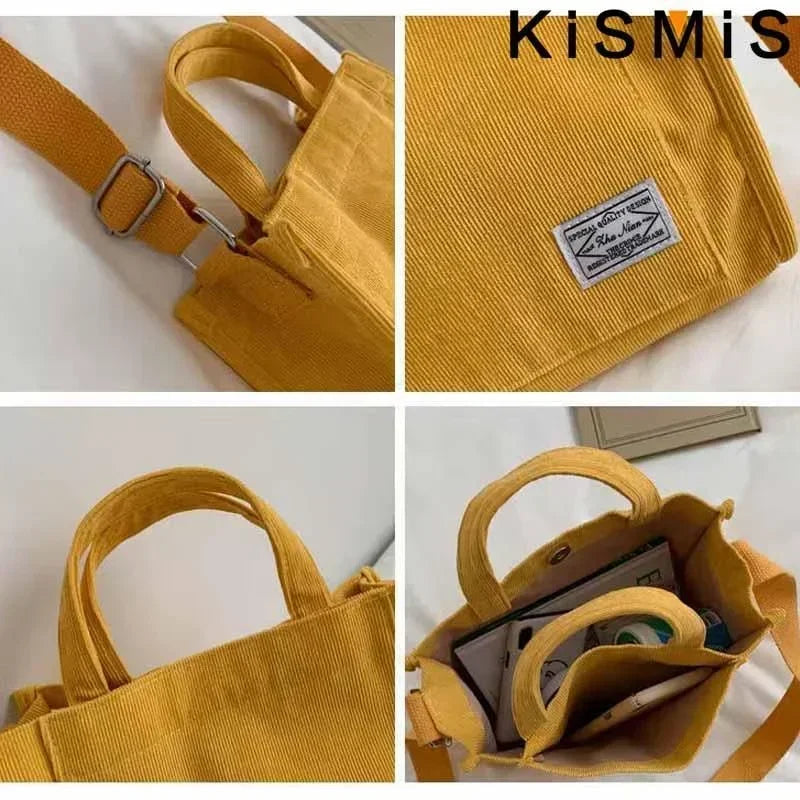 Sac bandoulière en velours côtelé pour femme – vue 2