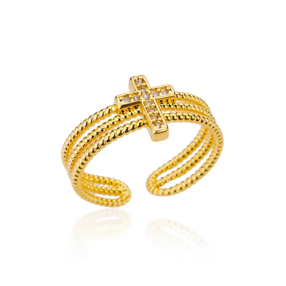 VELUROArt Bague Femme Acier Doré Classique