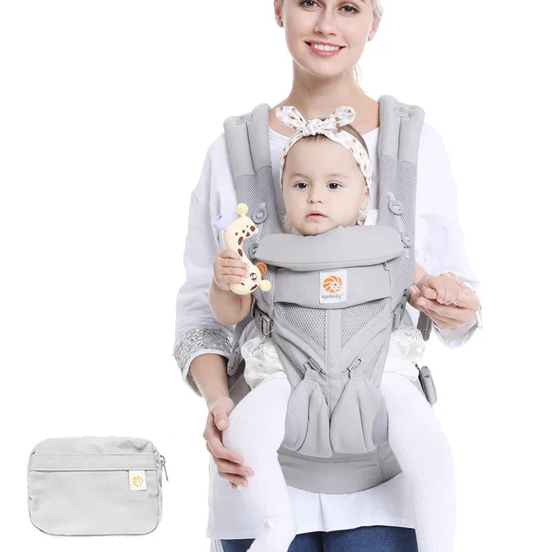 Porte-bébé ergonomique 360° en coton respirant premium