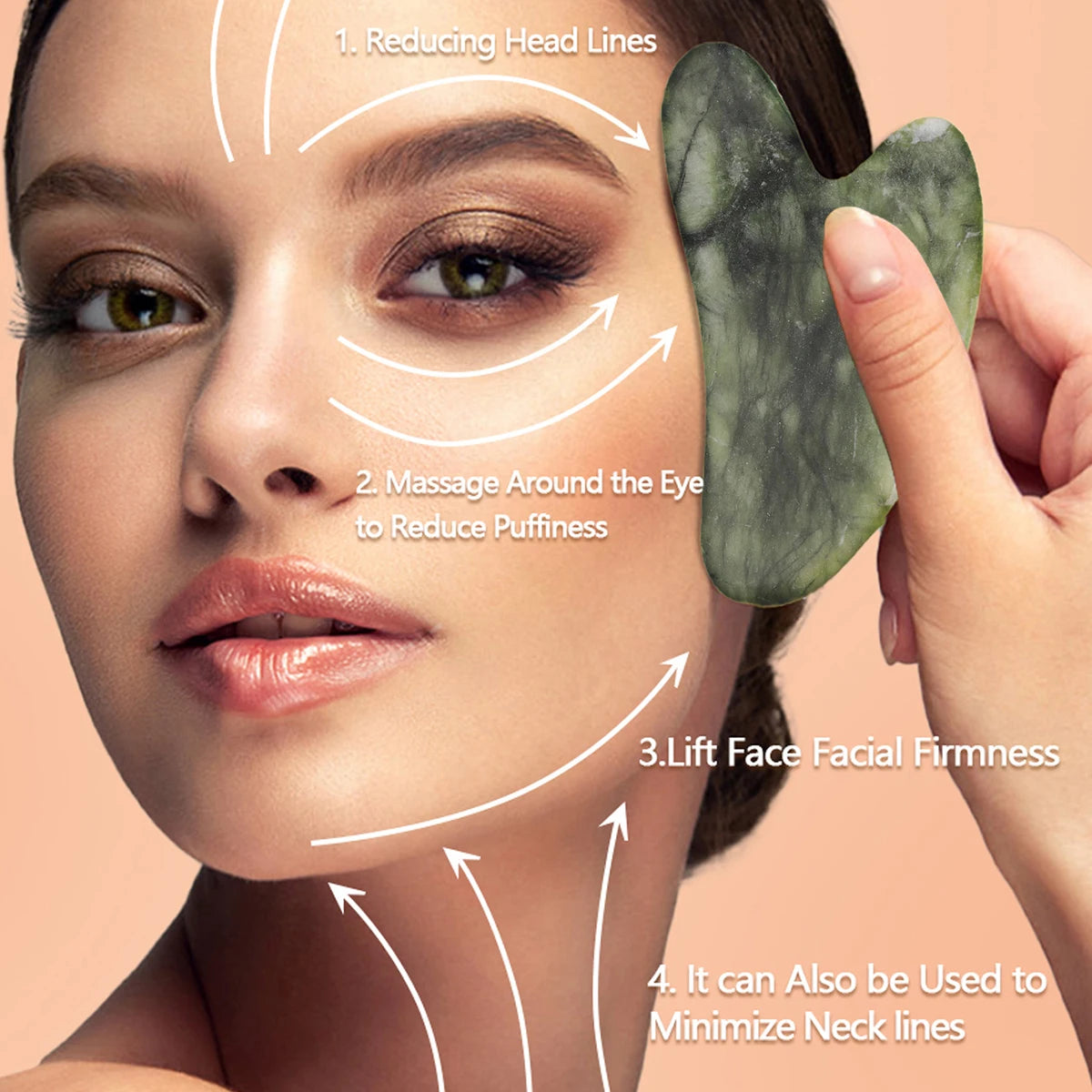 Natural Jade Roller Face Gua Sha Natural Stone Body Neck Massager Acupoint Eye Care Spa Massage Tools Massage Visage Lifting