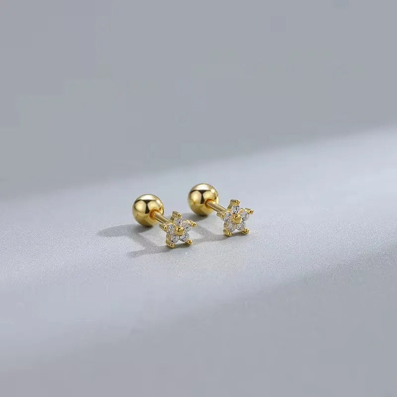 VELUROArt Puces Femme Acier Hypoallergénique Cœur Zircon