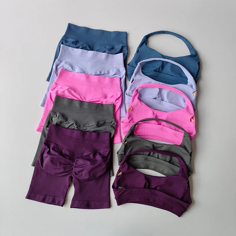 Ensemble de sport femme brassière dos nu et short