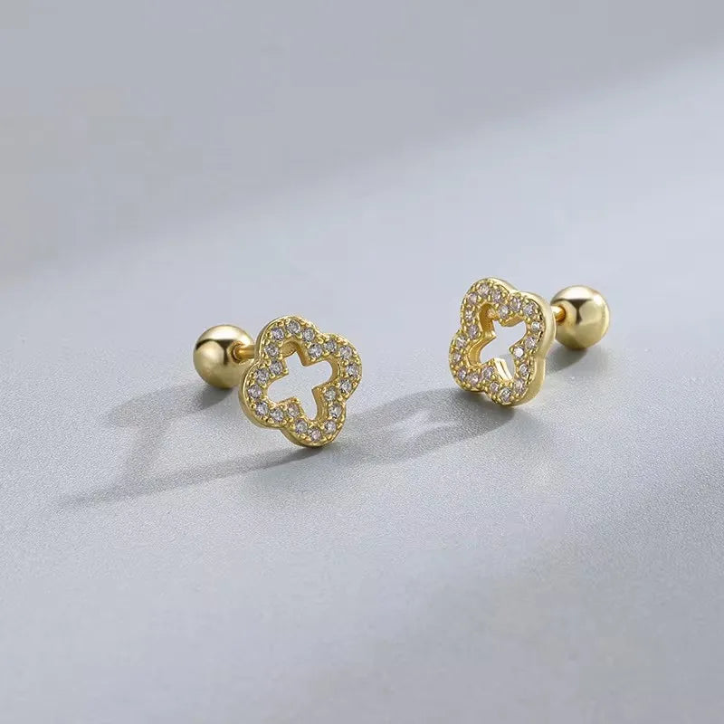 VELUROArt Puces Femme Acier Hypoallergénique Cœur Zircon