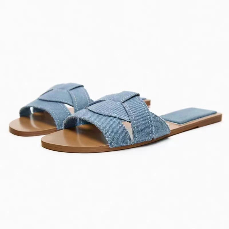 Mules plates à bout carré avec bride tressée femme – vue 7