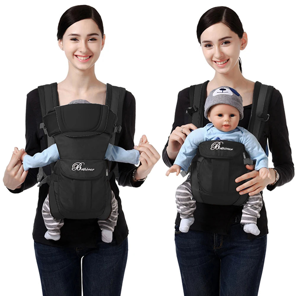 Porte-bébé ergonomique 4-en-1 réglable de la naissance au bambin