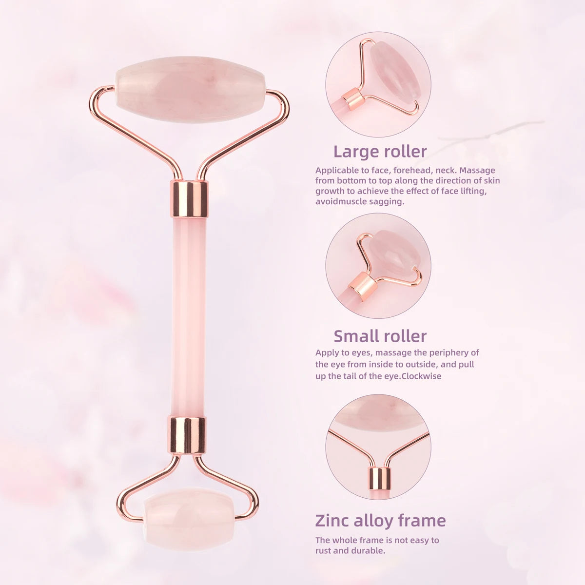 Set Rouleau de Jade & Gua Sha Quartz Rose - Soin Visage
