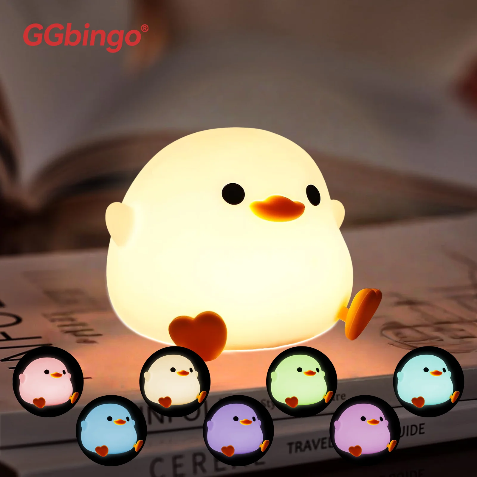 New Portable Silicone Pat Night Light with 3 Brightness Modes ABS Material Rechargeable 1200mAh Battery for Home Travel Bedroom