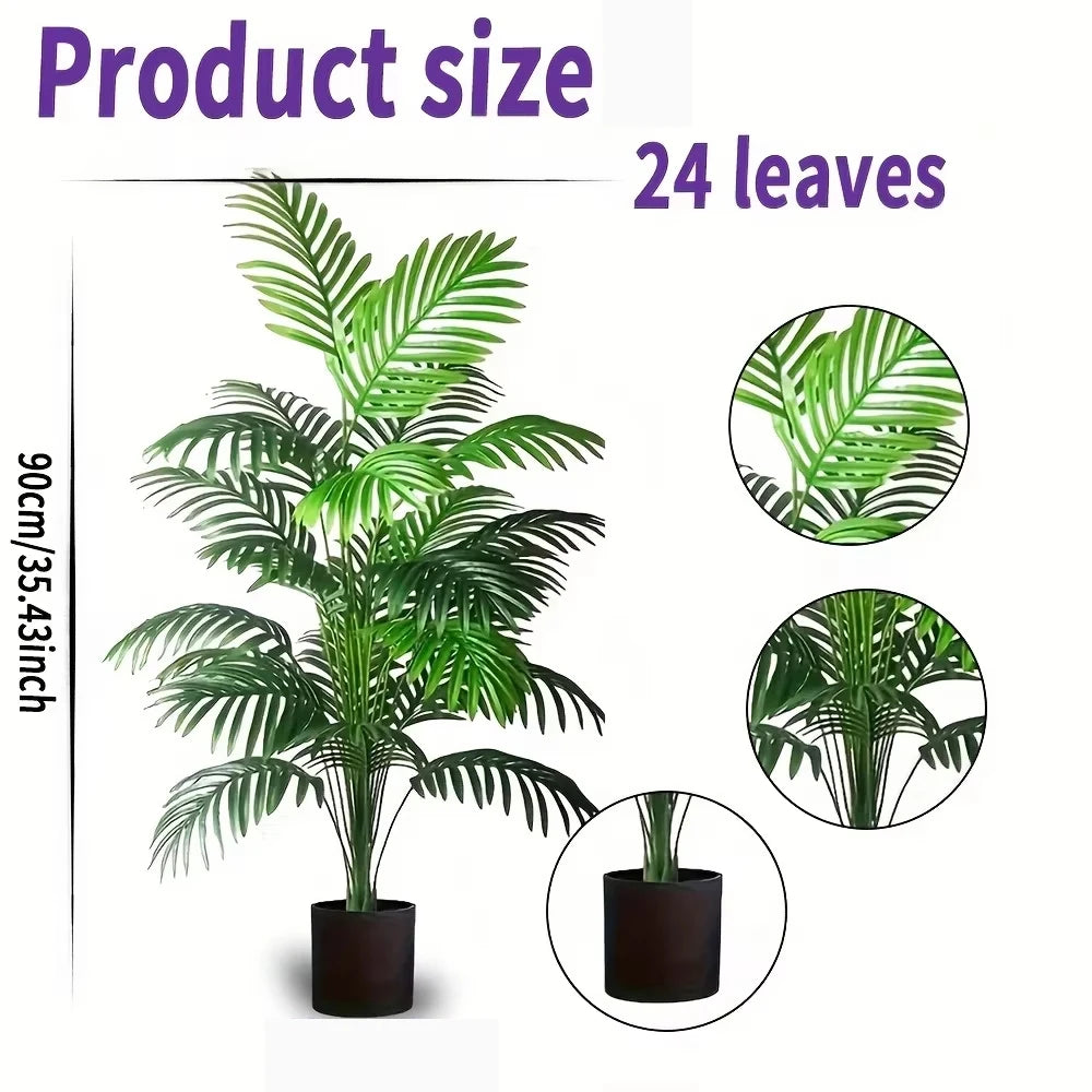 Palmier areca artificiel 24 feuilles en pot – vue 3