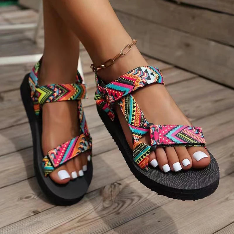 Sandales de plage en corde tressée pour femme