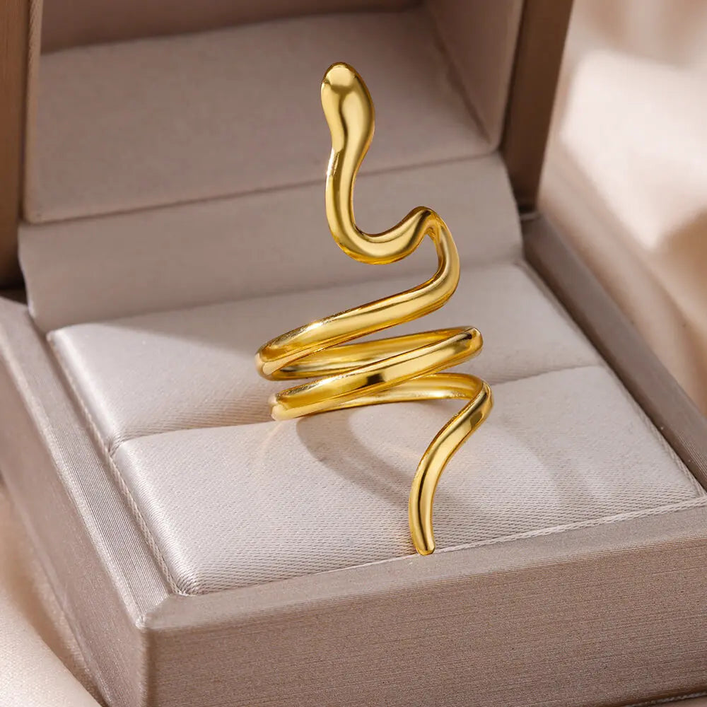 VELUROArt Bague Femme Acier Doré Classique